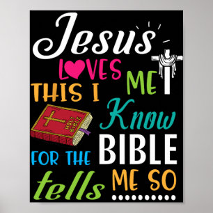 Poster Croix Jésus m'aime, je sais que pour la Bible Tel