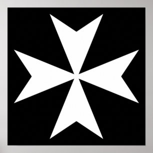 Poster Croix maltaise blanche