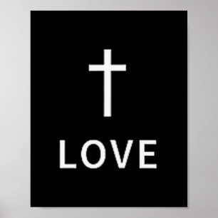 Poster Croix minimale chrétienne Amour Mode Religieux Sub