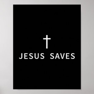 Poster Croix minimale chrétienne Jésus sauve Mode Religie
