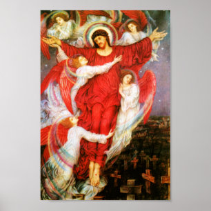 Poster Croix Rouge (Crucifixion de Jésus-Christ)