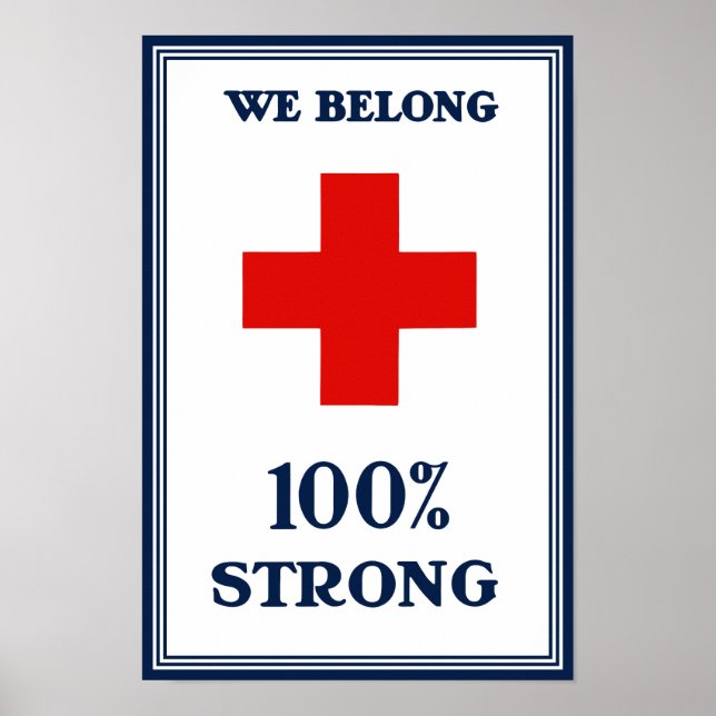 Poster Croix Rouge — Nous Sommes 100% Forts (Devant)