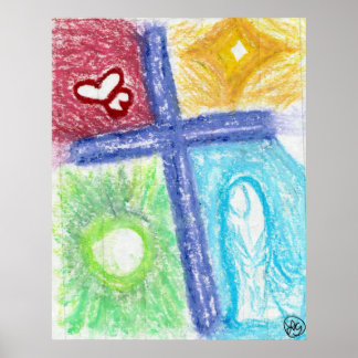 Poster Croix violette de l'amour