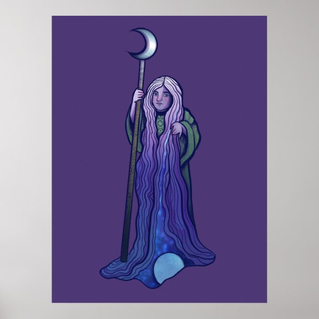Poster Crone Moon déesse Pagan Art Wiccan (Devant)