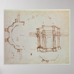Poster Croquis architectural de W.24r
