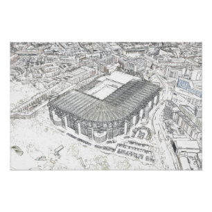 Poster Croquis architectural du stade de Newcastle