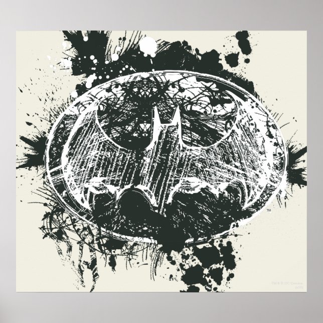 Poster Croquis Batman Grunge Splatter (Devant)