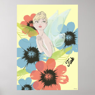 Poster Croquis Bell Tinker Avec Fleurs Cosmos