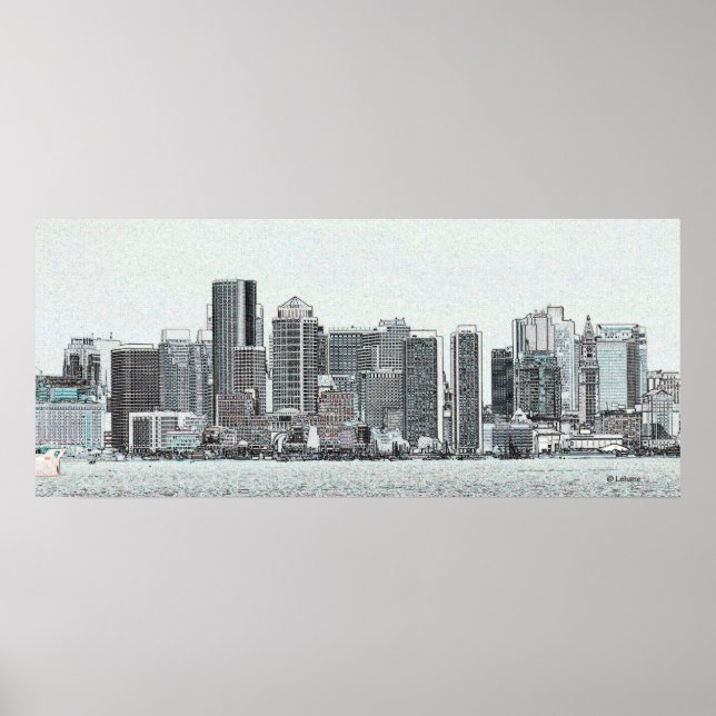 Poster Croquis de Boston (Devant)