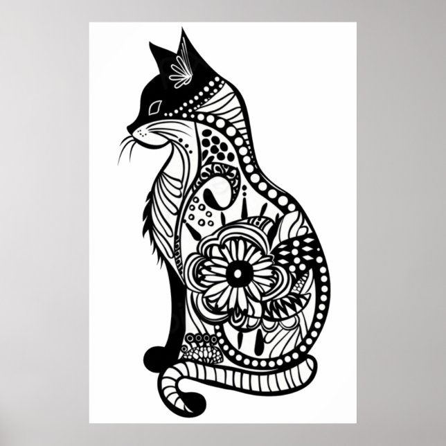 Poster Croquis de chat mignon II (Devant)