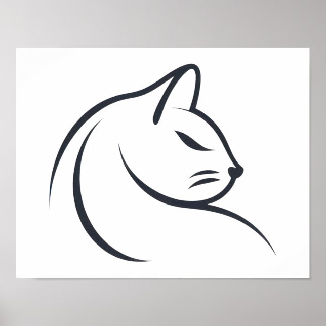 Poster Croquis de chat Petit (Devant)