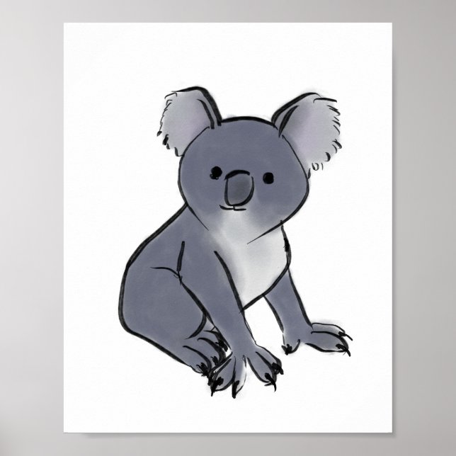 Poster Croquis de coala adorable (Devant)
