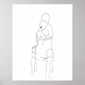 Poster Croquis de famille simple
