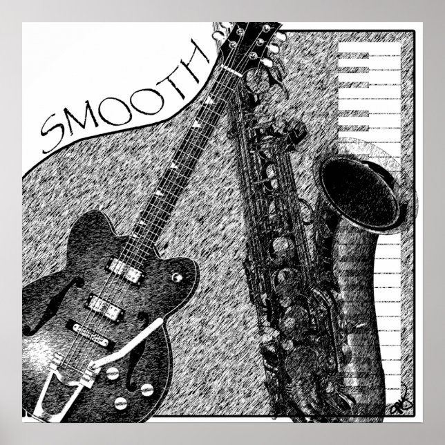Poster Croquis de l'affiche Smooth Jazz (Devant)