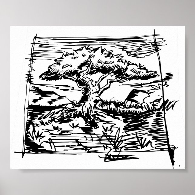 Poster Croquis de l'arbre d'encre. (Devant)