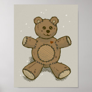 Poster Croquis de l'ours en peluche