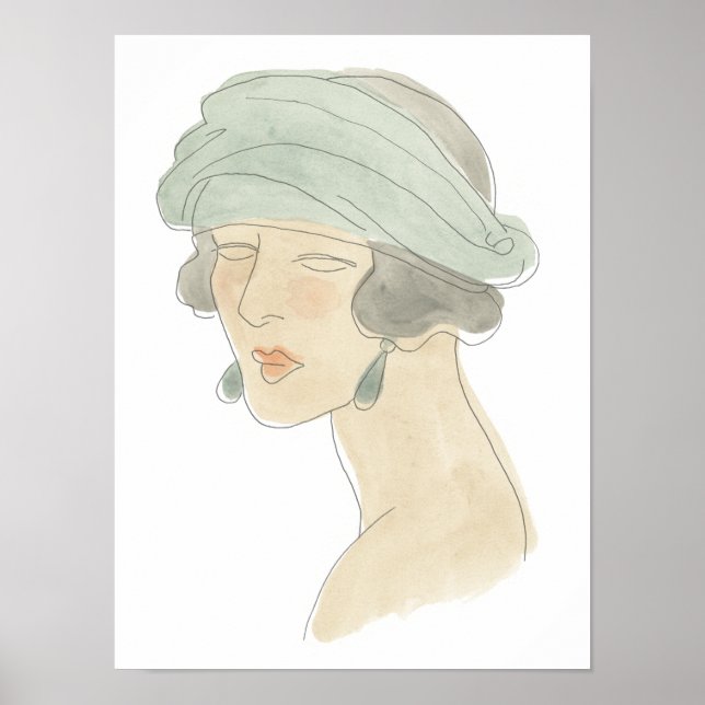 Poster Croquis de mode Flapper - Portrait (Devant)