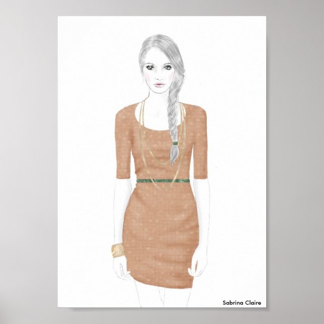 Poster Croquis de mode - Robe de sueur (Devant)
