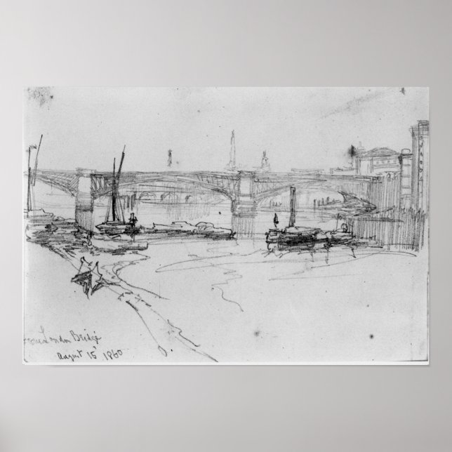 Poster Croquis du London Bridge, 1860 (Devant)