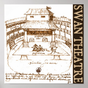 Poster Croquis du Swan Theater de DeWitt