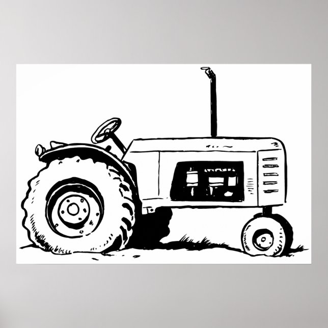 Poster Croquis du tracteur (Devant)