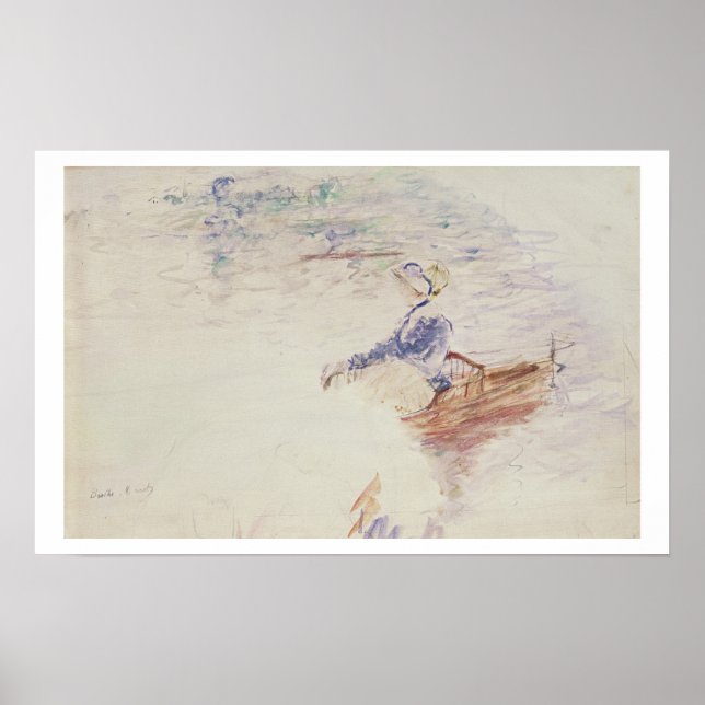 Poster Croquis d'une jeune femme dans un bateau, 1886 (av (Devant)