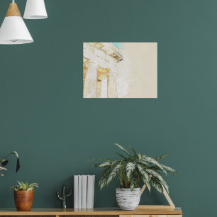 Poster croquis d'une partie portique du temple antique