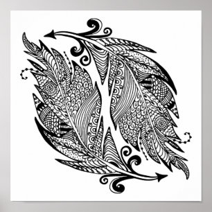 Poster Croquis Inspiré Des Plumes 2