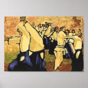 Poster Croquis ocre de séminaire d'Aikido