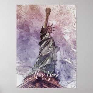Poster Croquis Statue de la Liberté