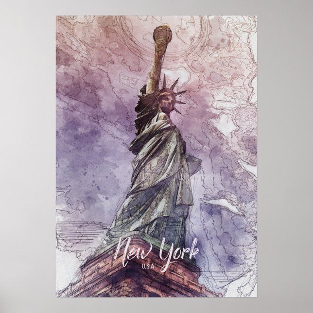 Poster Croquis Statue de la Liberté (Devant)