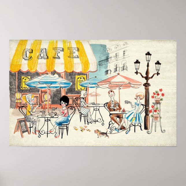 Poster Croquis sur la scène du Café Cute France (Devant)
