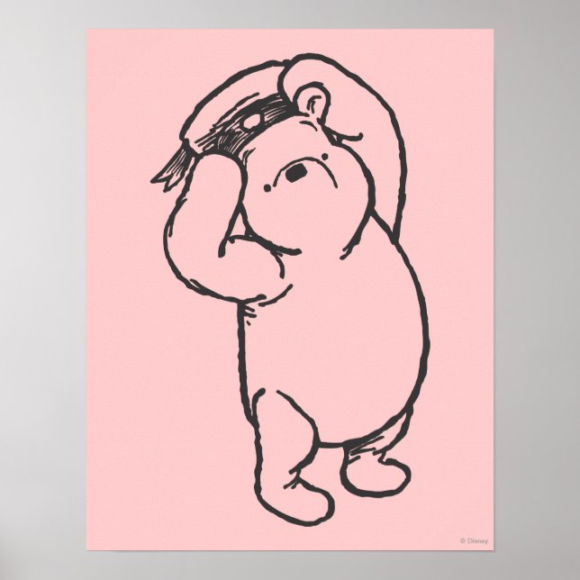 Poster Croquis Winnie l'Ooh 1 (Devant)
