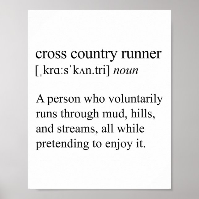 Poster Cross Country Runner Definition, Xc Running  (Devant)