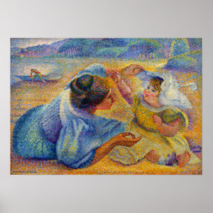 Poster Cross - Mère jouant avec son enfant 1897