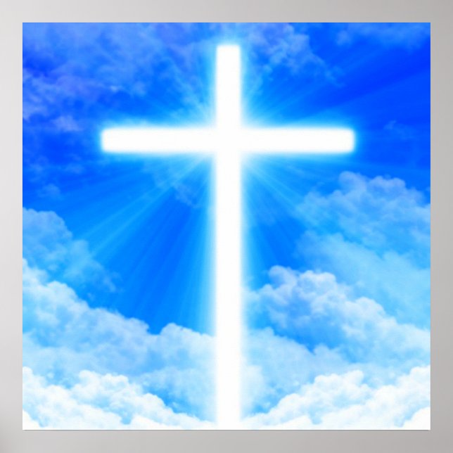 Poster Cross of Light Jesus Christ Customizable Christian (Devant)