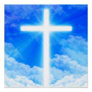 Poster Cross of Light Jesus Christ Customizable Christian