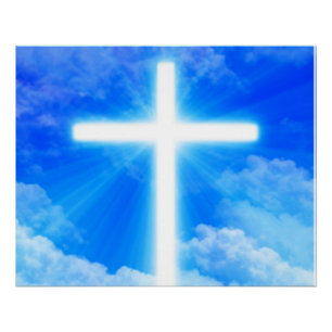 Poster Cross of Light Jesus Christ Customizable Christian