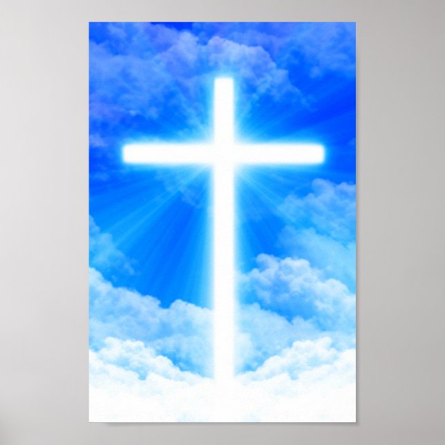 Poster Cross of Light Jesus Christ Customizable Christian (Devant)