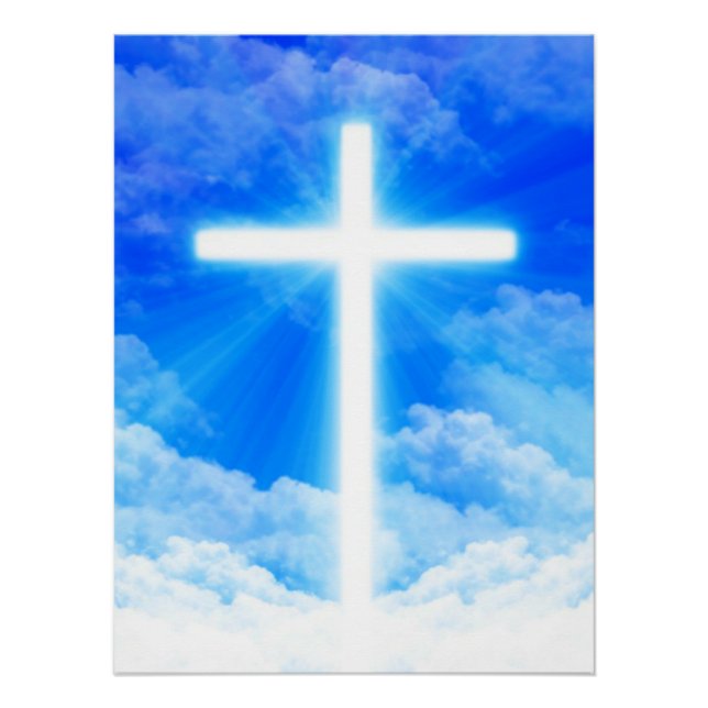 Poster Cross of Light Jesus Christ Customizable Christian (Devant)