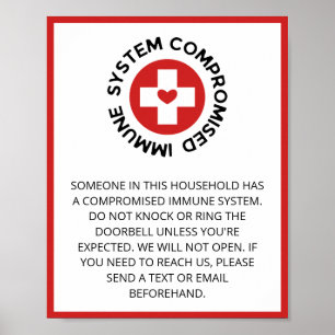 Poster Cross Red Heart Compromised Immune System