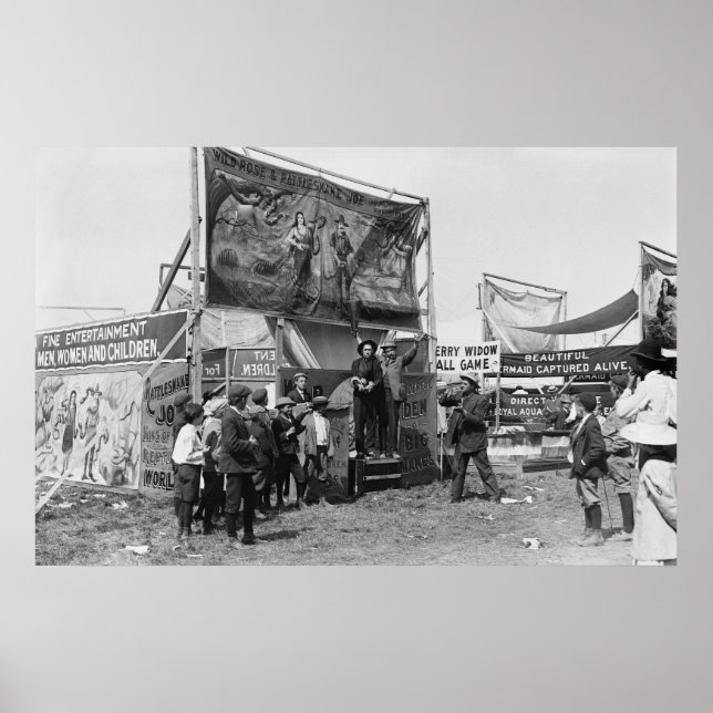 Poster Crotelier Joe Sideshow, années 1920 (Devant)