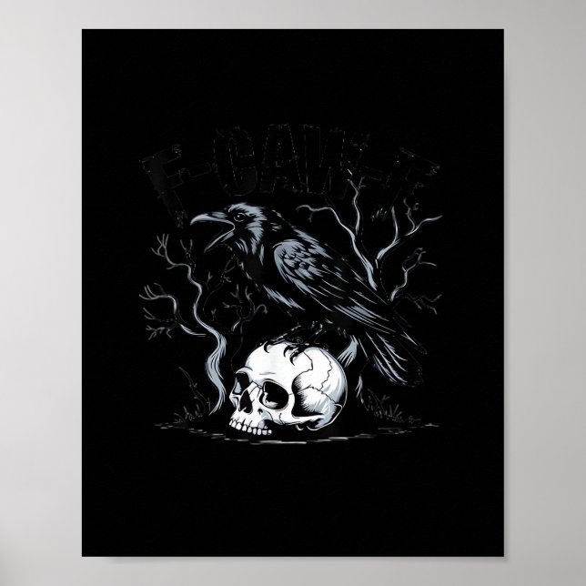Poster Crow, F-Caw-F Bird Moon Gothic Adult Humor (Devant)