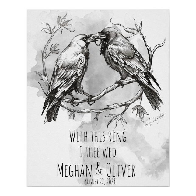 Poster Crow Lover avec cette bague (Devant)