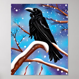 Poster Crow on Branch