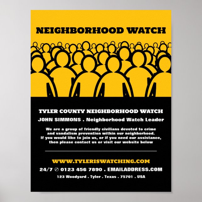 Poster Crowd Design, NeighborWatch Community Advert (Devant)