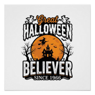 Poster Croyant d'Halloween Vintage Depuis 1966 Graphique_