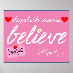 Poster Croyez Des Mots Inspirants Pour Ma Fille