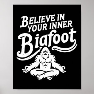 Poster Croyez En Votre Bigfoot Intérieur Drôle Groovy Méd
