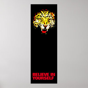 Poster Croyez en vous Leopard Pop Art Motivational